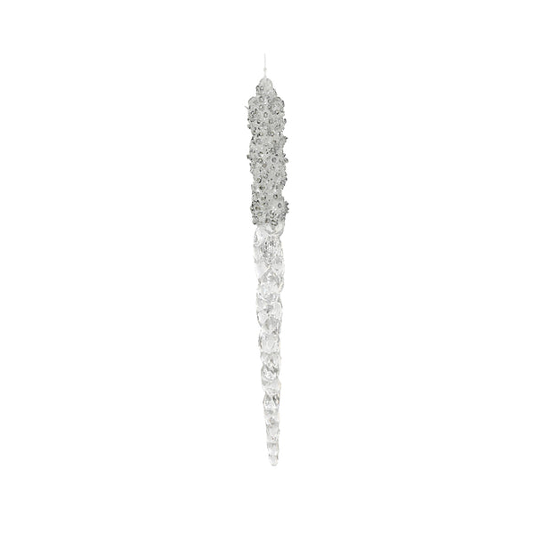 Christmas Clear Faceted Icicle Hanging Decoration | High-Gloss Finish