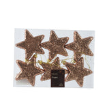 Christmas Rose Gold Foam Star Tree Decoration | Pack of 6, Glitter Finish