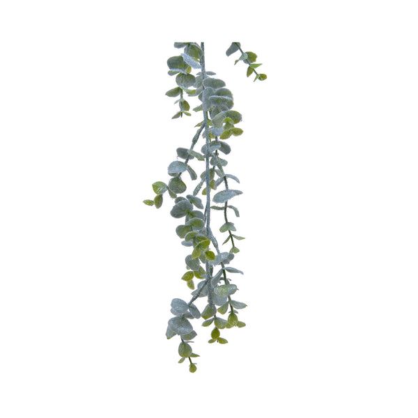 Christmas Frosted Eucalyptus Garland 180cm | Lifelike Dusty Green, Flexible Stems