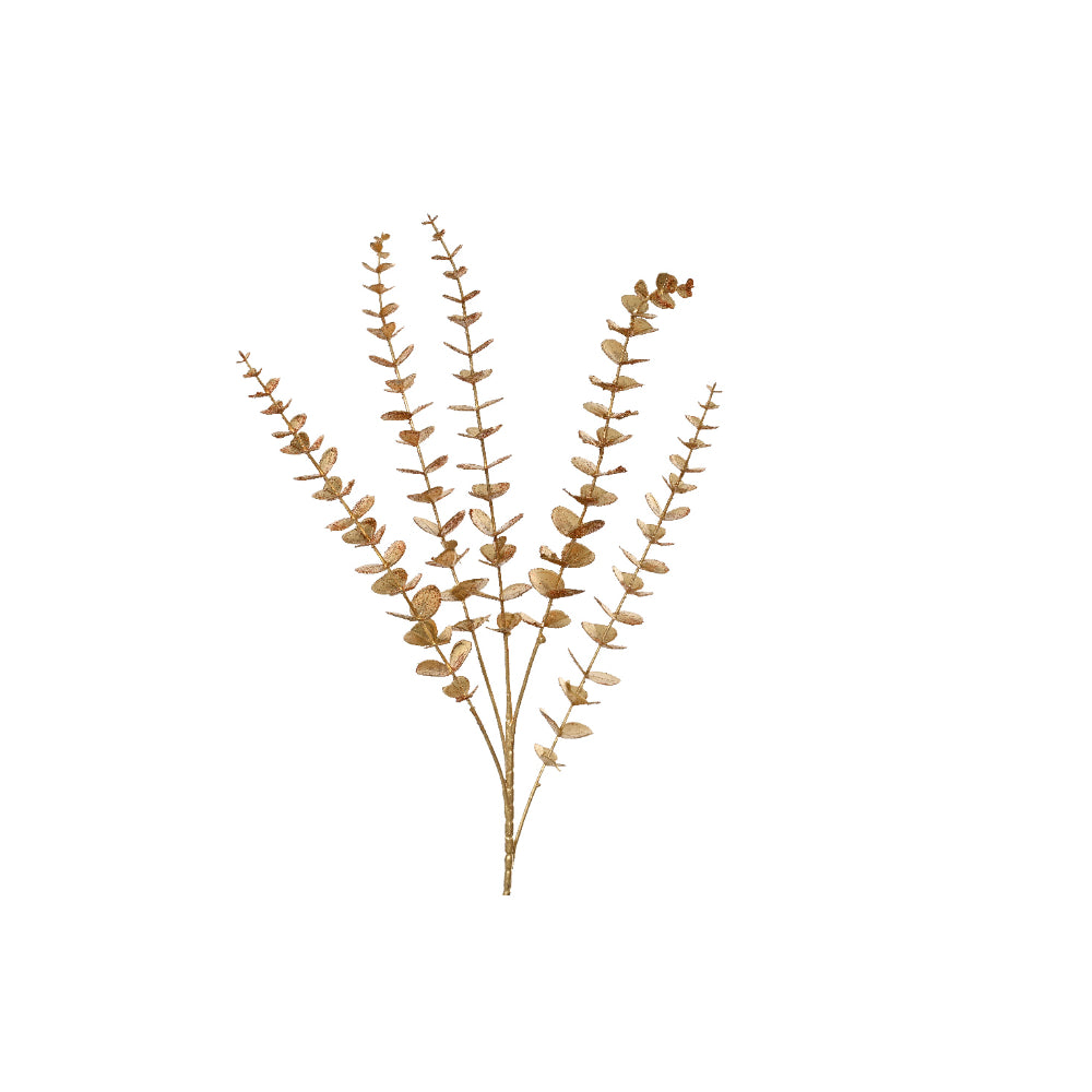 Decoris Metallic Gold Glitter Eucalyptus Foliage Spray | H 85cm
