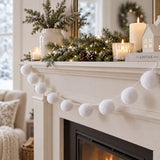 Christmas Snow Garland 180cm | Battery-Operated LED Lights