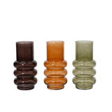 Decoris Chunky Rib Bubble Tinted Glass Vase | 27cm, Assorted Colours