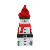 Christmas 3 Piece Plush Gift Box Snowman Decoration | 3-Tier, Assorted Colours