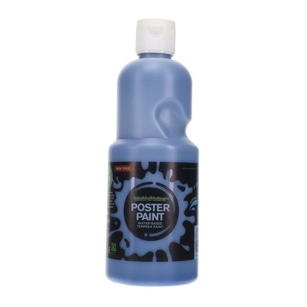 World of Colour Non-Toxic Poster Paint 500ml | Vibrant Blue