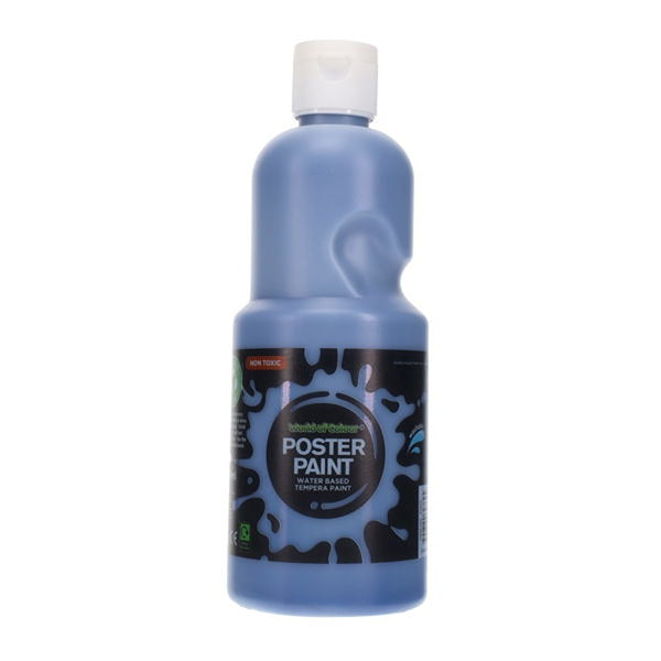 World of Colour Non-Toxic Poster Paint 500ml | Vibrant Blue