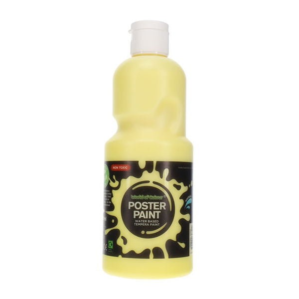 World of Colour Non-Toxic Poster Paint 500ml | Lemon Yellow