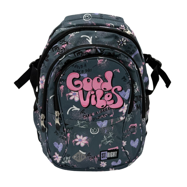 St. Right Good Vibes Backpack - 17 Inch - Durable Fabric