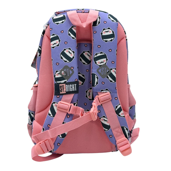 St. Right Happy Panda Backpack | Pastel Purple, 15''