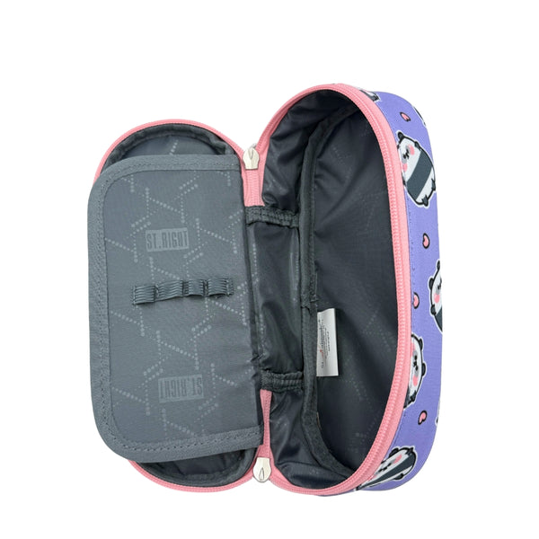 St. Right Happy Panda Pencil Case | Lavender, Durable Material