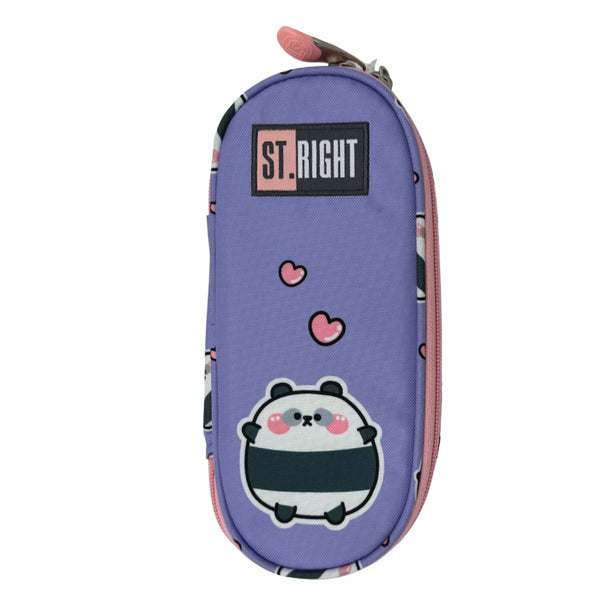 St. Right Happy Panda Pencil Case | Lavender, Durable Material