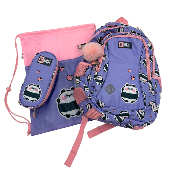 St. Right Happy Panda Shoe Bag | Durable Fabric, Compact Size