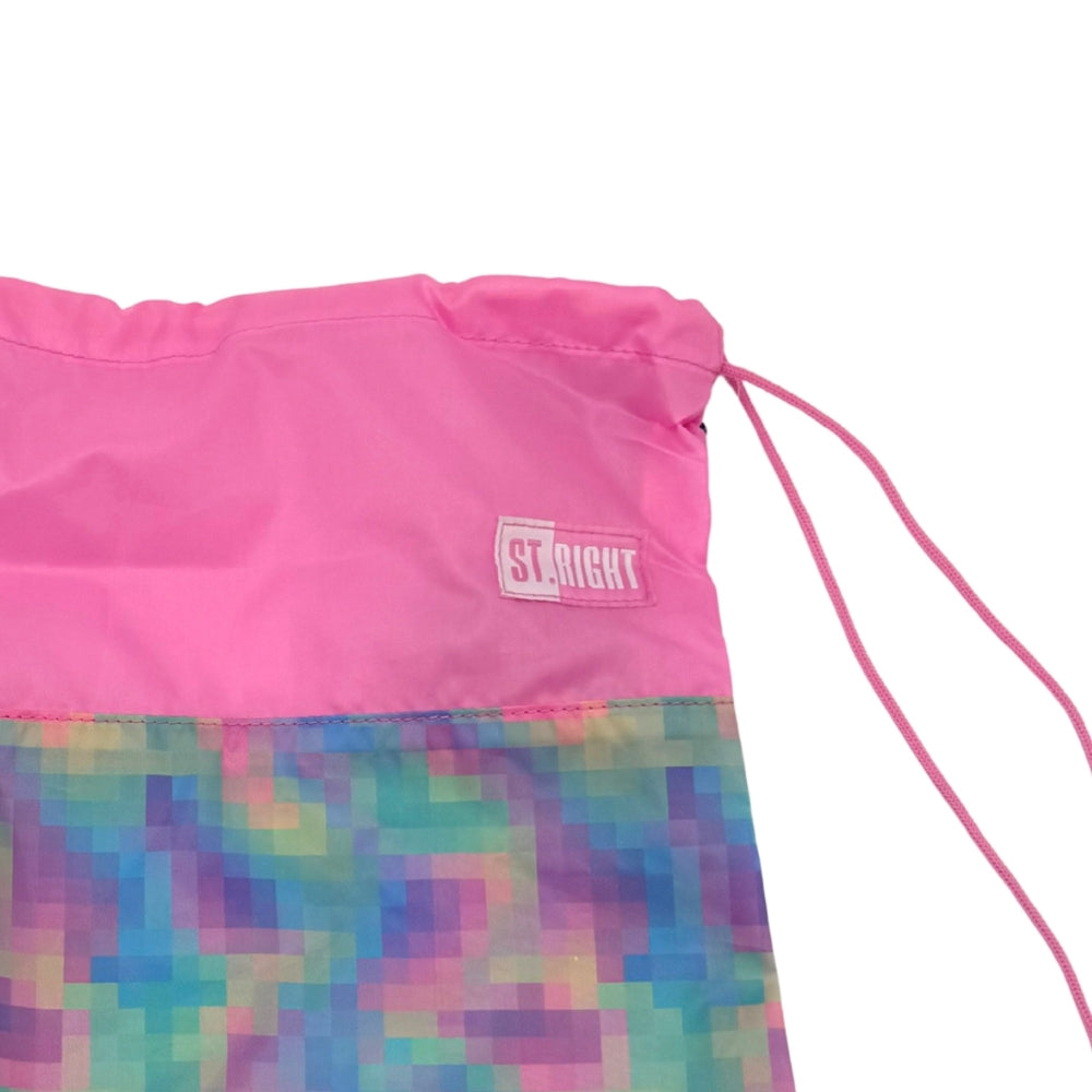 St. Right Pastel Pixels Drawstring Shoe Bag | Durable Lightweight Fabric