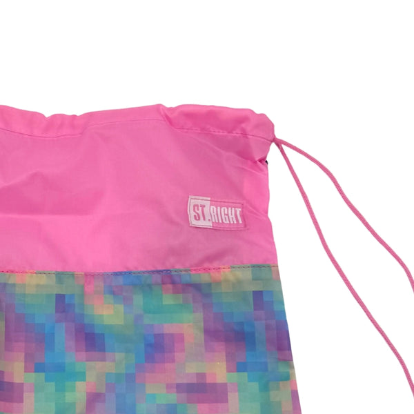St. Right Pastel Pixels Drawstring Shoe Bag | Durable Lightweight Fabric