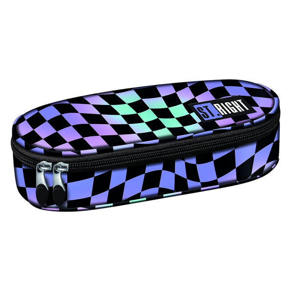 St. Right Wavy Chessboard Pencil Case | High-Quality Material and Dual Zipper