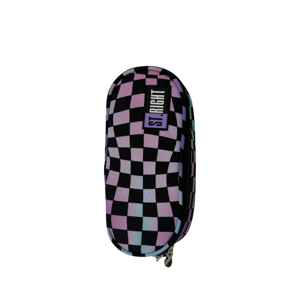 St. Right Wavy Chessboard Pencil Case | High-Quality Material and Dual Zipper