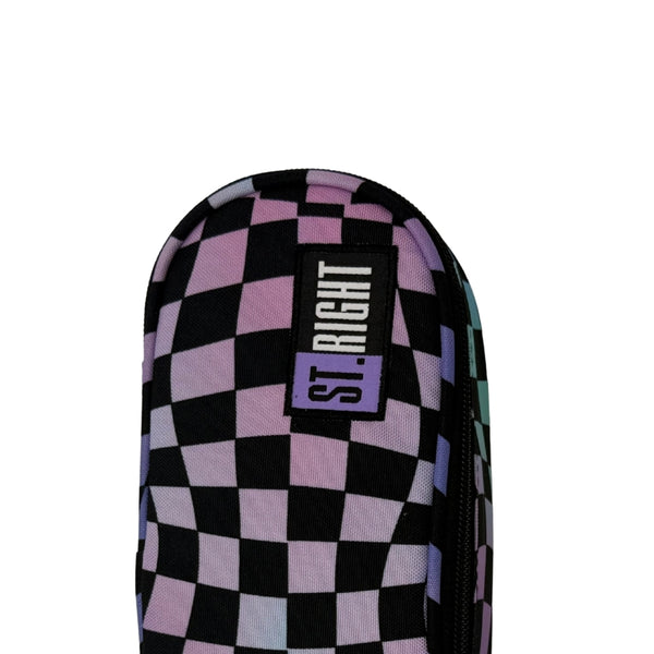 St. Right Wavy Chessboard Pencil Case | High-Quality Material and Dual Zipper