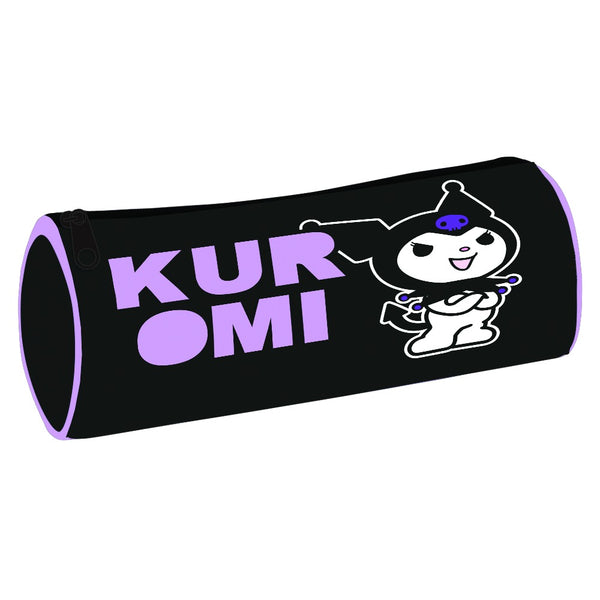 Kuromi Bold Character Design Tube Pencil Case | Durable Fabric