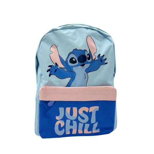 Disney Stitch "Just Chill" Backpack | Durable Fabric, 16"