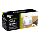 Benross Compact Cube Socket | 3 Way 1.4M 