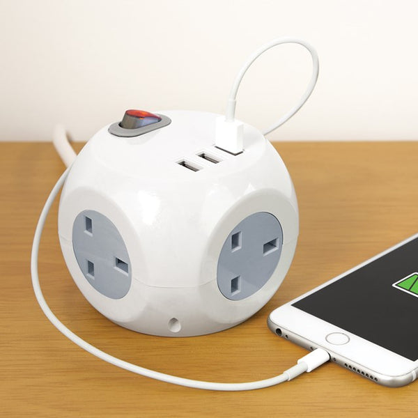 Benross Compact Cube Socket | 3 Way 1.4M 