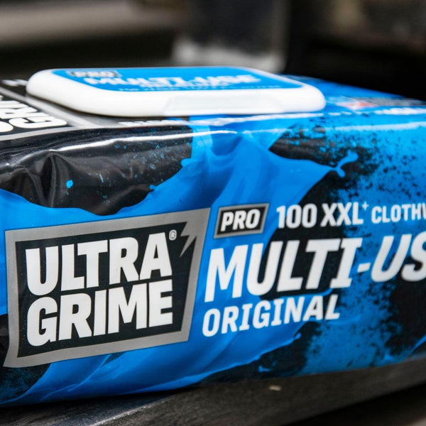 Ultragrime XXL Pro Multiuse Cloth Wipes | Pack of 100 | Bigger, Wetter, Stronger