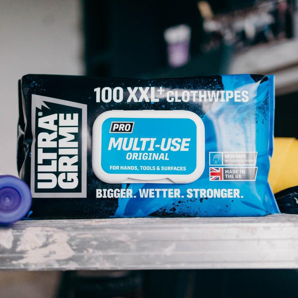 Ultragrime XXL Pro Multiuse Cloth Wipes | Pack of 100 | Bigger, Wetter, Stronger