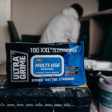 Ultragrime XXL Pro Multiuse Cloth Wipes | Pack of 100 | Bigger, Wetter, Stronger