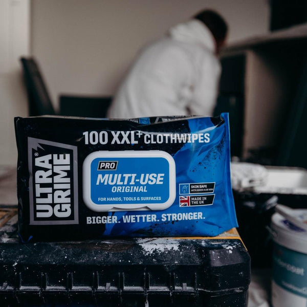 Ultragrime XXL Pro Multiuse Cloth Wipes | Pack of 100 | Bigger, Wetter, Stronger
