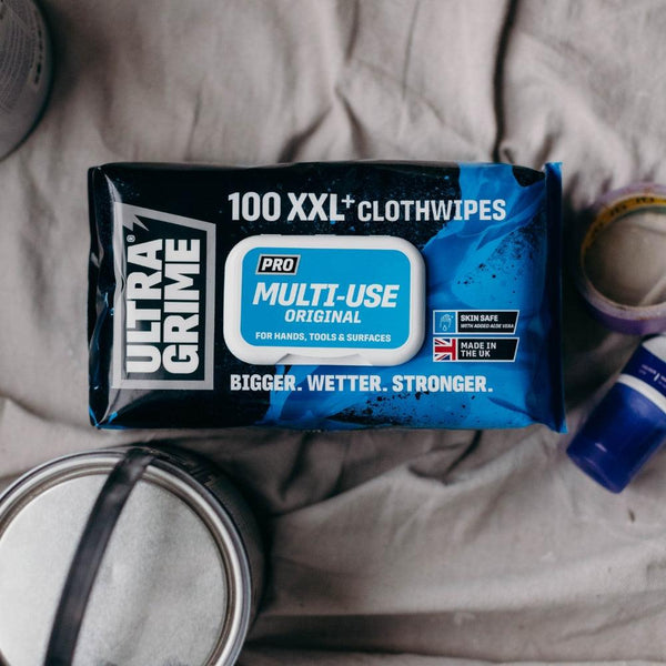 Ultragrime XXL Pro Multiuse Cloth Wipes | Pack of 100 | Bigger, Wetter, Stronger