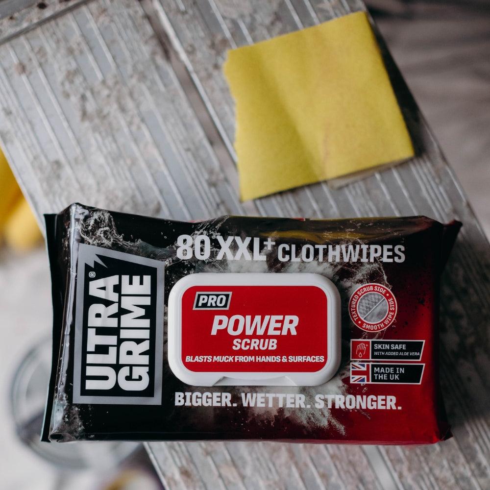 UltraGrime Pro Power Scrub XXL Clothwipes | Pack of 80