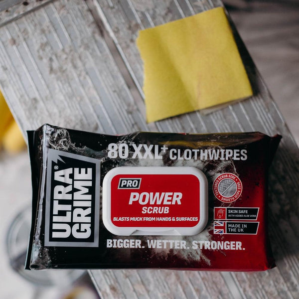 UltraGrime Pro Power Scrub XXL Clothwipes | Pack of 80