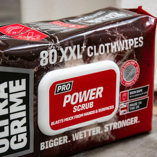UltraGrime Pro Power Scrub XXL Clothwipes | Pack of 80