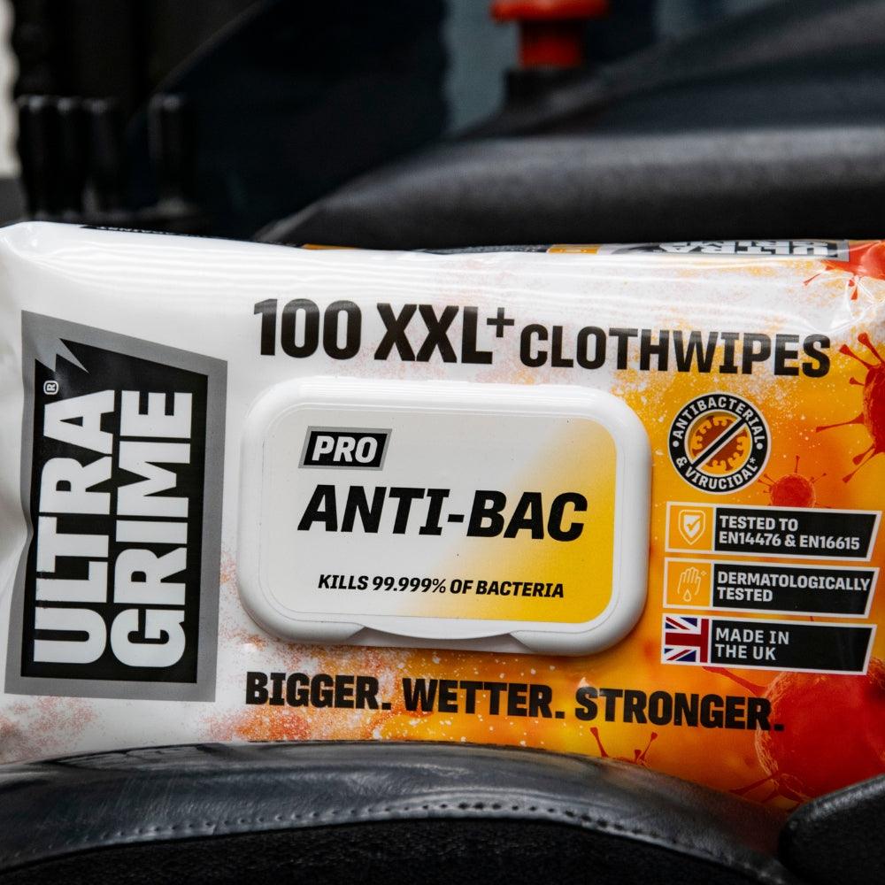 Ultragrime Extra-Large Antibacterial Clothwipes | XXL Pro Antibac Pack of 100