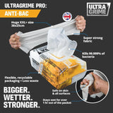 Ultragrime Extra-Large Antibacterial Clothwipes | XXL Pro Antibac Pack of 100