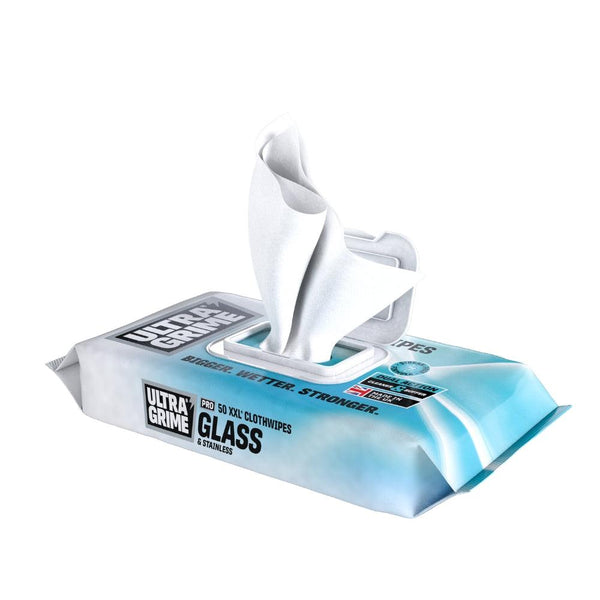 Ultragrime Pro XXL Clothwipes for Glass and Stainless Steel | Pack of  50