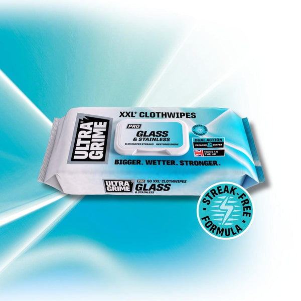 Ultragrime Pro XXL Clothwipes for Glass and Stainless Steel | Pack of  50