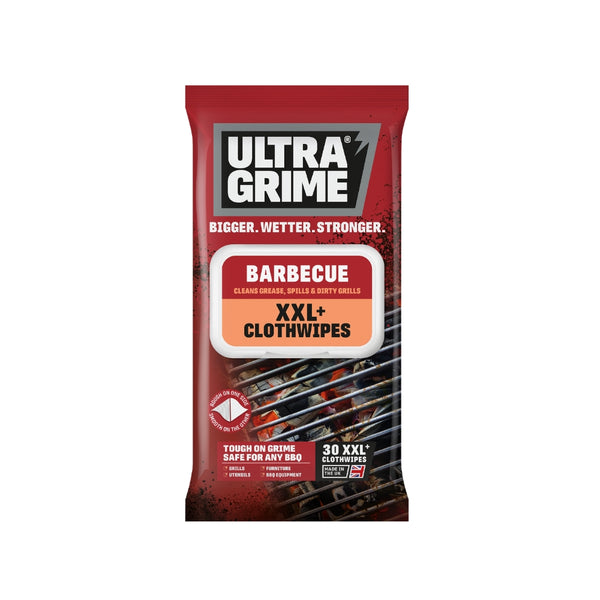 UltraGrime XXL+ Barbecue Clothwipes | Durable and Pre-Moistened | Pack of 30