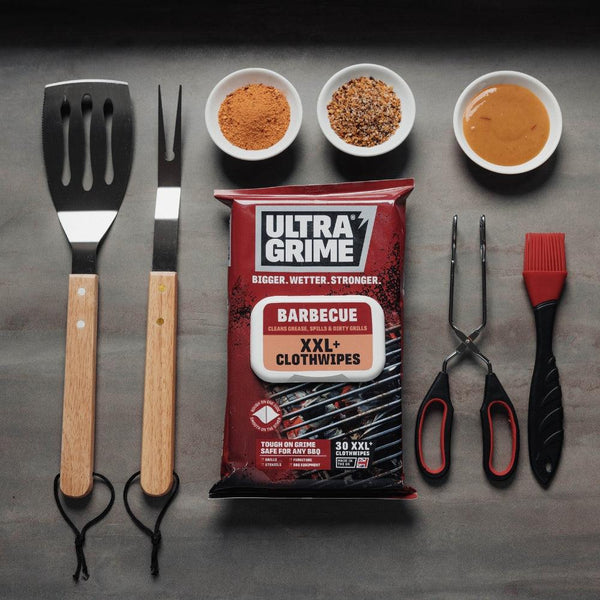 UltraGrime XXL+ Barbecue Clothwipes | Durable and Pre-Moistened | Pack of 30