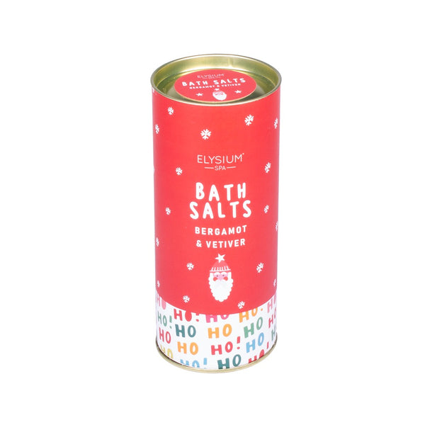Elysium Spa Xmas Bath Salts Tube Bergamot & Vetiver | Holiday Relaxation