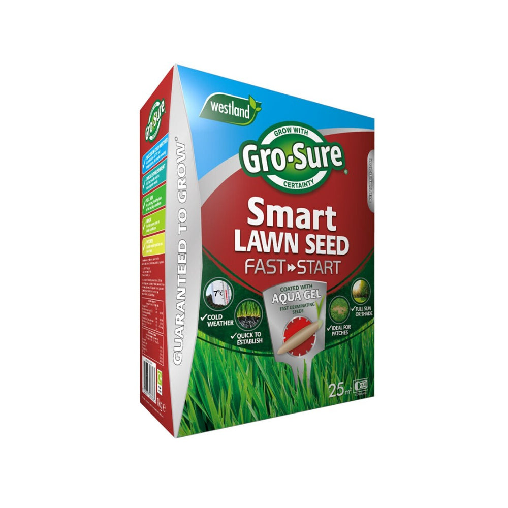 Gro-Sure Smart Fast Start Lawn Seed | Fast Germination, Covers 25m²