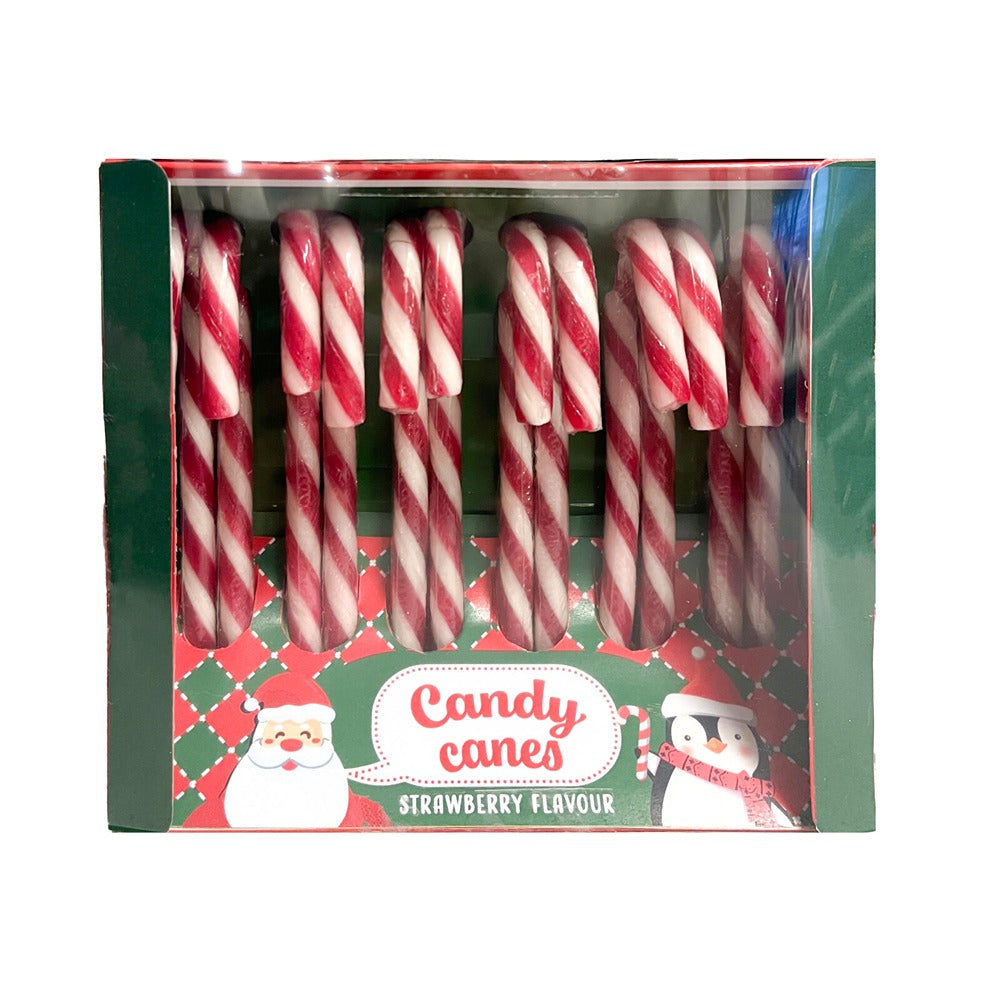Christmas Strawberry Candy Canes Sweets | 144 g, Red and White