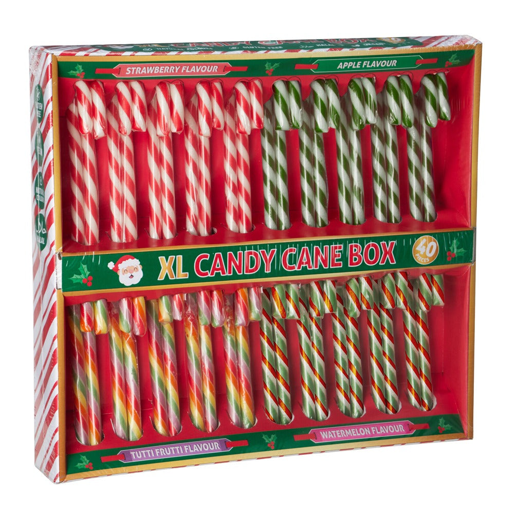 Christmas Mixed Candy Canes XL | Pack of 40, 480 g, Four Flavours