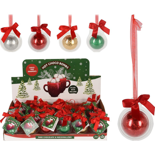 Christmas Hot Chocolate Bomb Bauble with Marshmallows | 35 g, Dark Chocolate