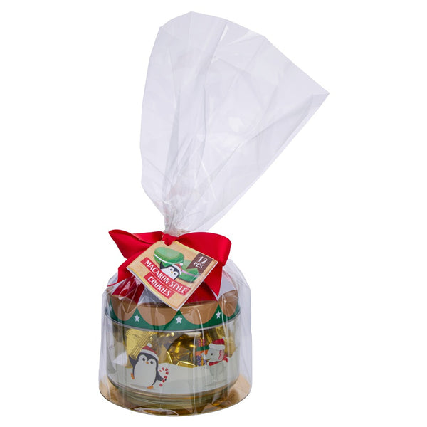 Christmas Macaron Cookie Tin | Pack of 12, 72 g, Metal, Penguin & Santa