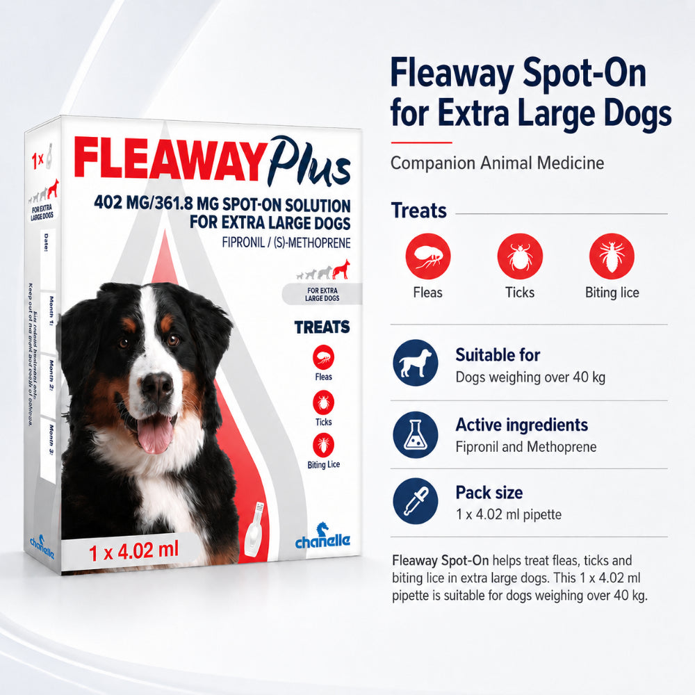 Fleaway Plus XL Dog Flea Treatment - 402mg - 3 Pack