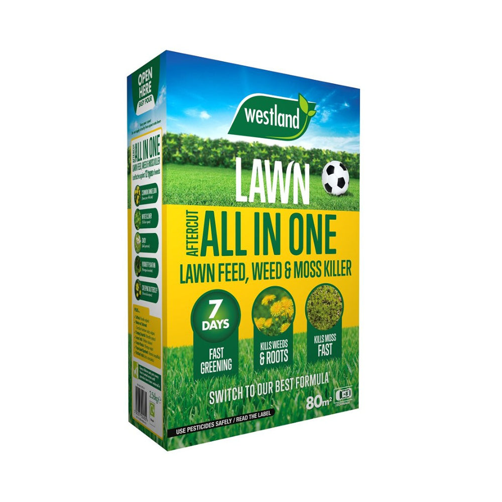 Westland Aftercut All-in-One Lawn Feed, Weed and Moss Killer | 80m²