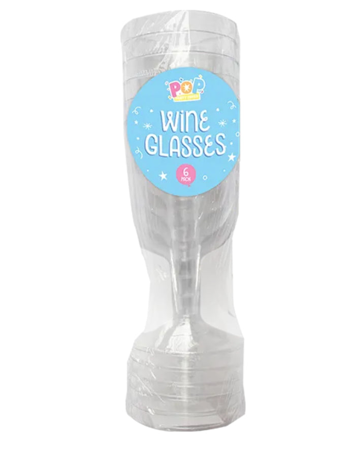 Pop Disposable Plastic Wine Glasses | 6pk