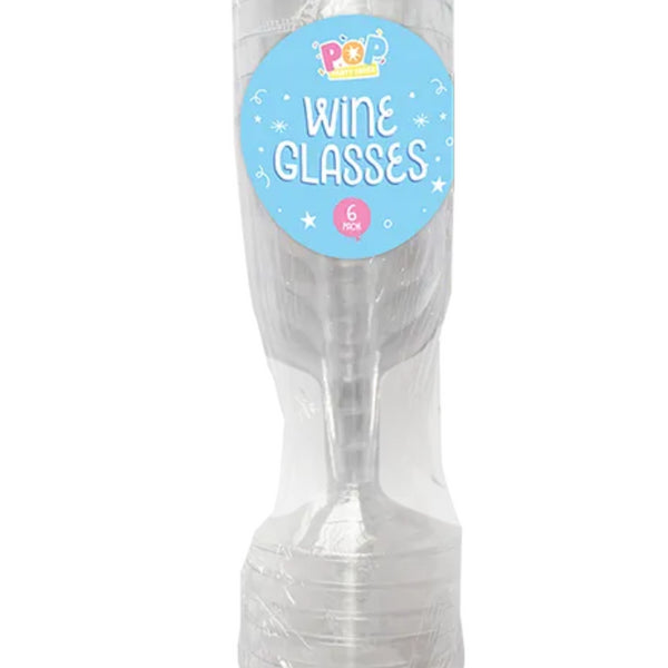 Pop Disposable Plastic Wine Glasses | 6pk