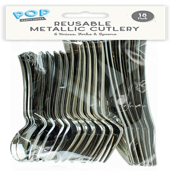 Pop Metallic Finish Cutlery Set | 18 Pieces 