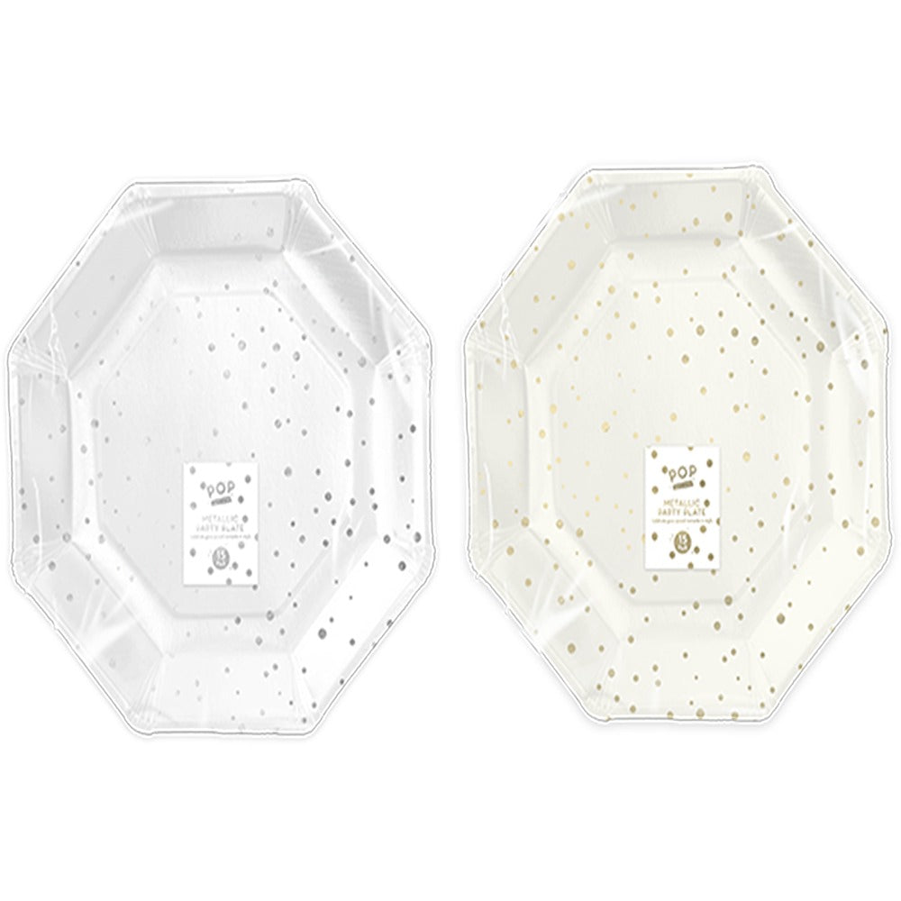 pop Metallic Foil Paper Plates | 15pk 
